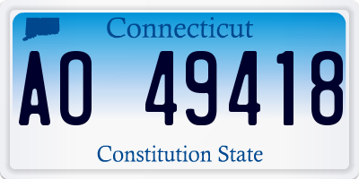 CT license plate AO49418