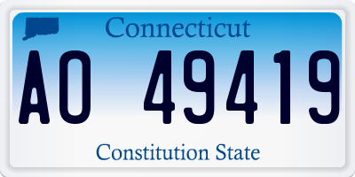 CT license plate AO49419