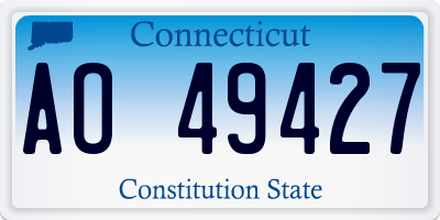 CT license plate AO49427
