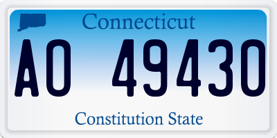 CT license plate AO49430