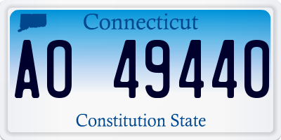 CT license plate AO49440