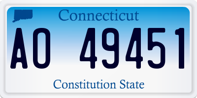 CT license plate AO49451