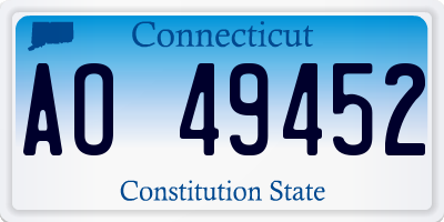 CT license plate AO49452