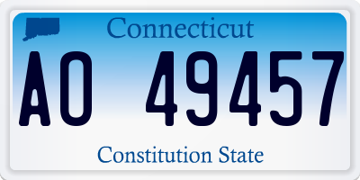 CT license plate AO49457
