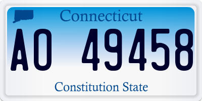 CT license plate AO49458