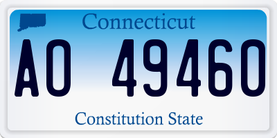 CT license plate AO49460