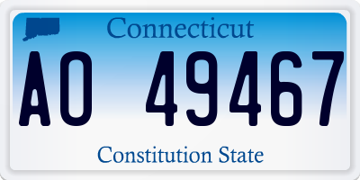 CT license plate AO49467