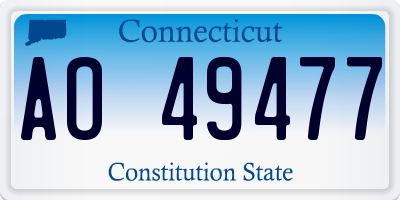 CT license plate AO49477