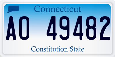 CT license plate AO49482