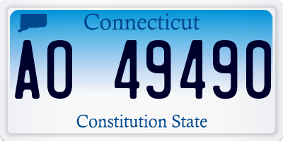 CT license plate AO49490