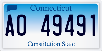 CT license plate AO49491