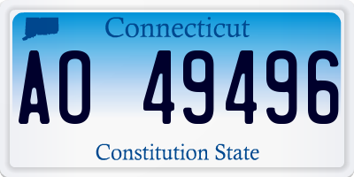 CT license plate AO49496