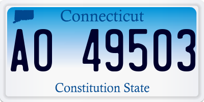 CT license plate AO49503