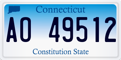 CT license plate AO49512