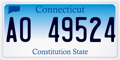 CT license plate AO49524