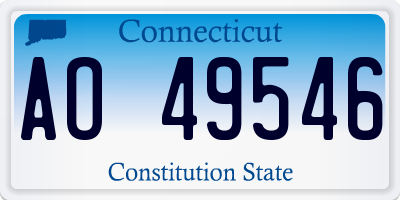 CT license plate AO49546