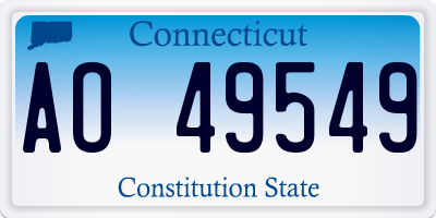 CT license plate AO49549