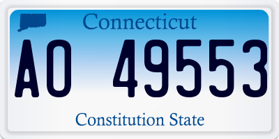 CT license plate AO49553