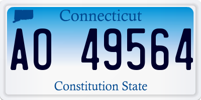 CT license plate AO49564