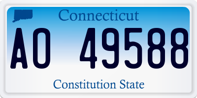 CT license plate AO49588
