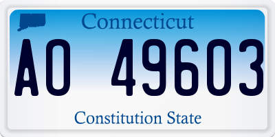 CT license plate AO49603
