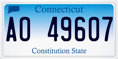 CT license plate AO49607