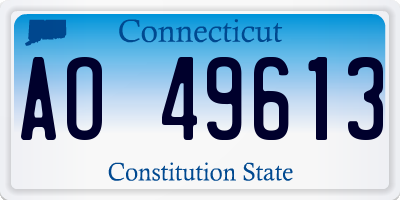 CT license plate AO49613