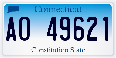 CT license plate AO49621
