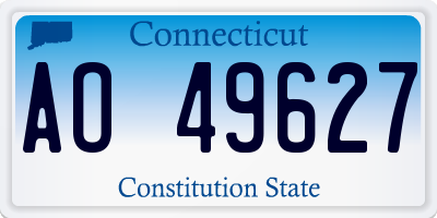 CT license plate AO49627
