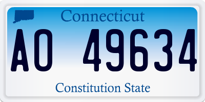 CT license plate AO49634
