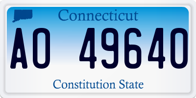 CT license plate AO49640