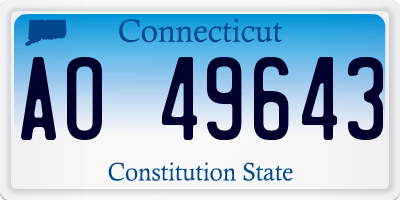 CT license plate AO49643