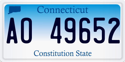 CT license plate AO49652