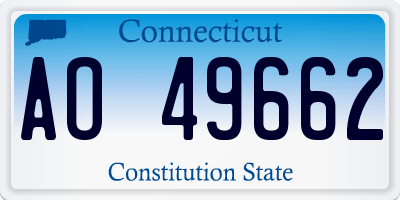 CT license plate AO49662