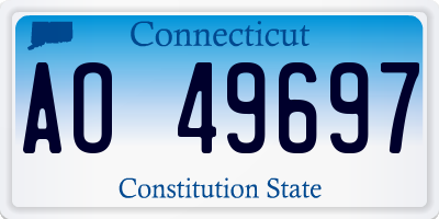 CT license plate AO49697