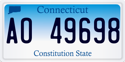 CT license plate AO49698