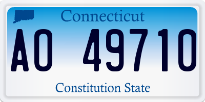 CT license plate AO49710