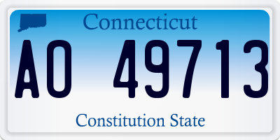 CT license plate AO49713