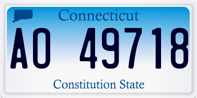 CT license plate AO49718