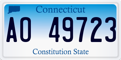 CT license plate AO49723