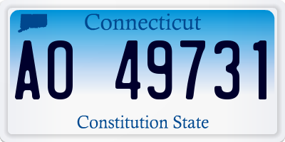 CT license plate AO49731