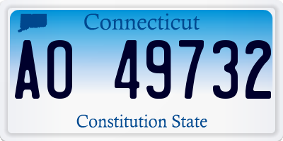 CT license plate AO49732