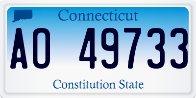 CT license plate AO49733