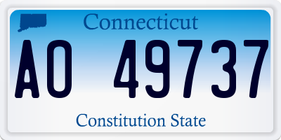 CT license plate AO49737