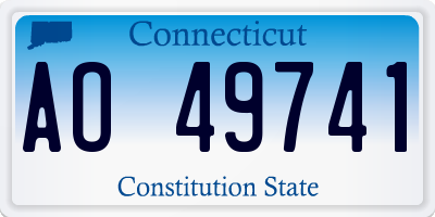 CT license plate AO49741