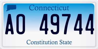 CT license plate AO49744