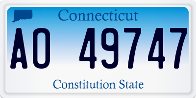 CT license plate AO49747
