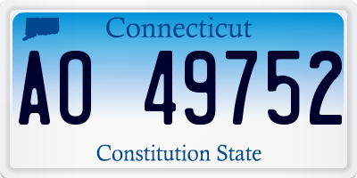CT license plate AO49752