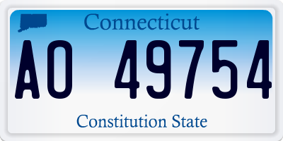 CT license plate AO49754