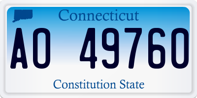 CT license plate AO49760